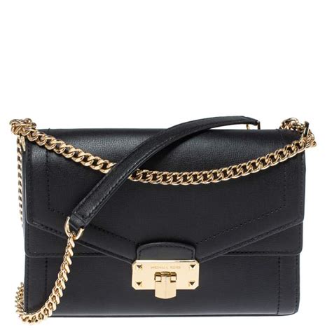 michael michael kors kinsley medium leather shoulder bag|michael kors black shoulder handbags.